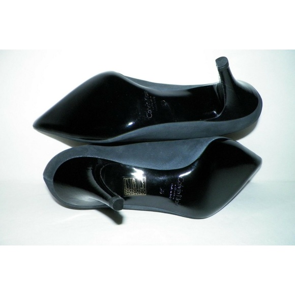 Sz 7.5 Calvin Klein Italy Black Iridescent Shoes - Picture 4 of 5